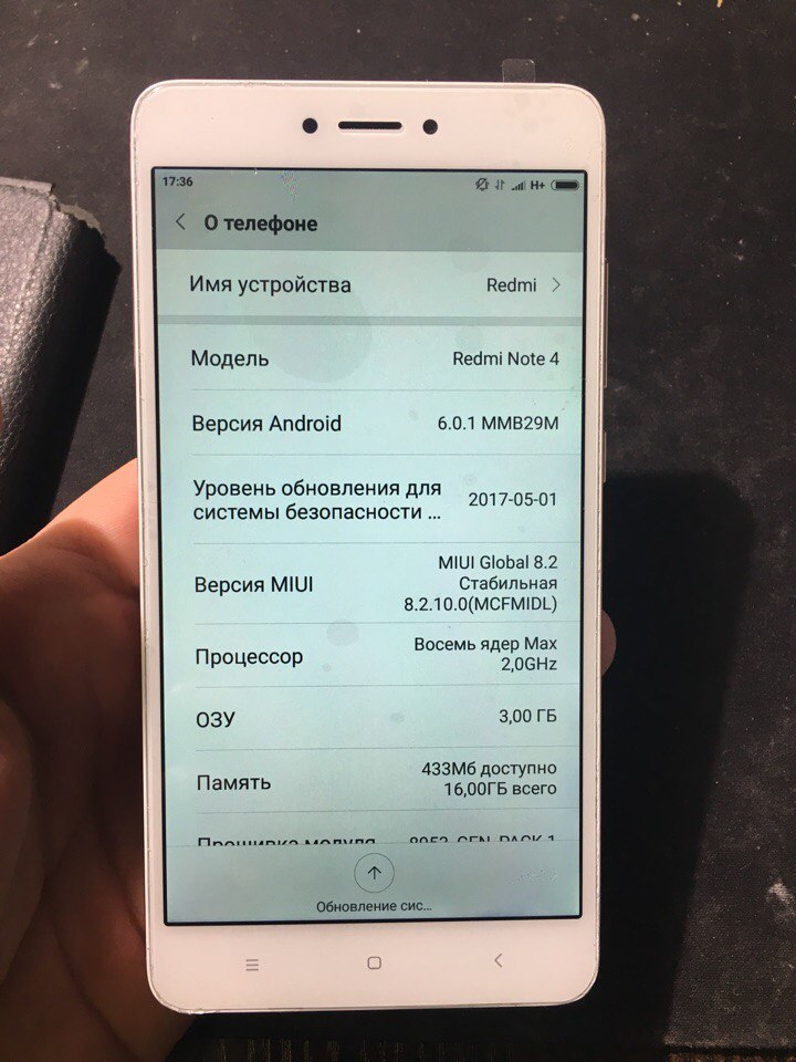 Дисплейный модуль Xiaomi Redmi Note 4X Белый