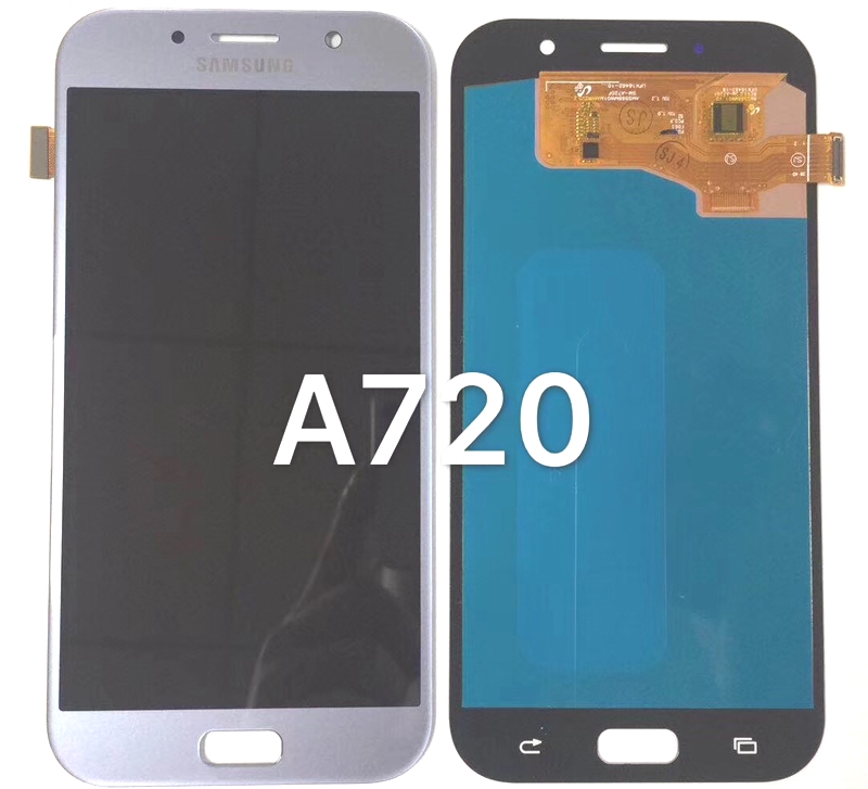 Дисплейный модуль Samsung A720F A7 2017 Голубой  AAA AMOLED