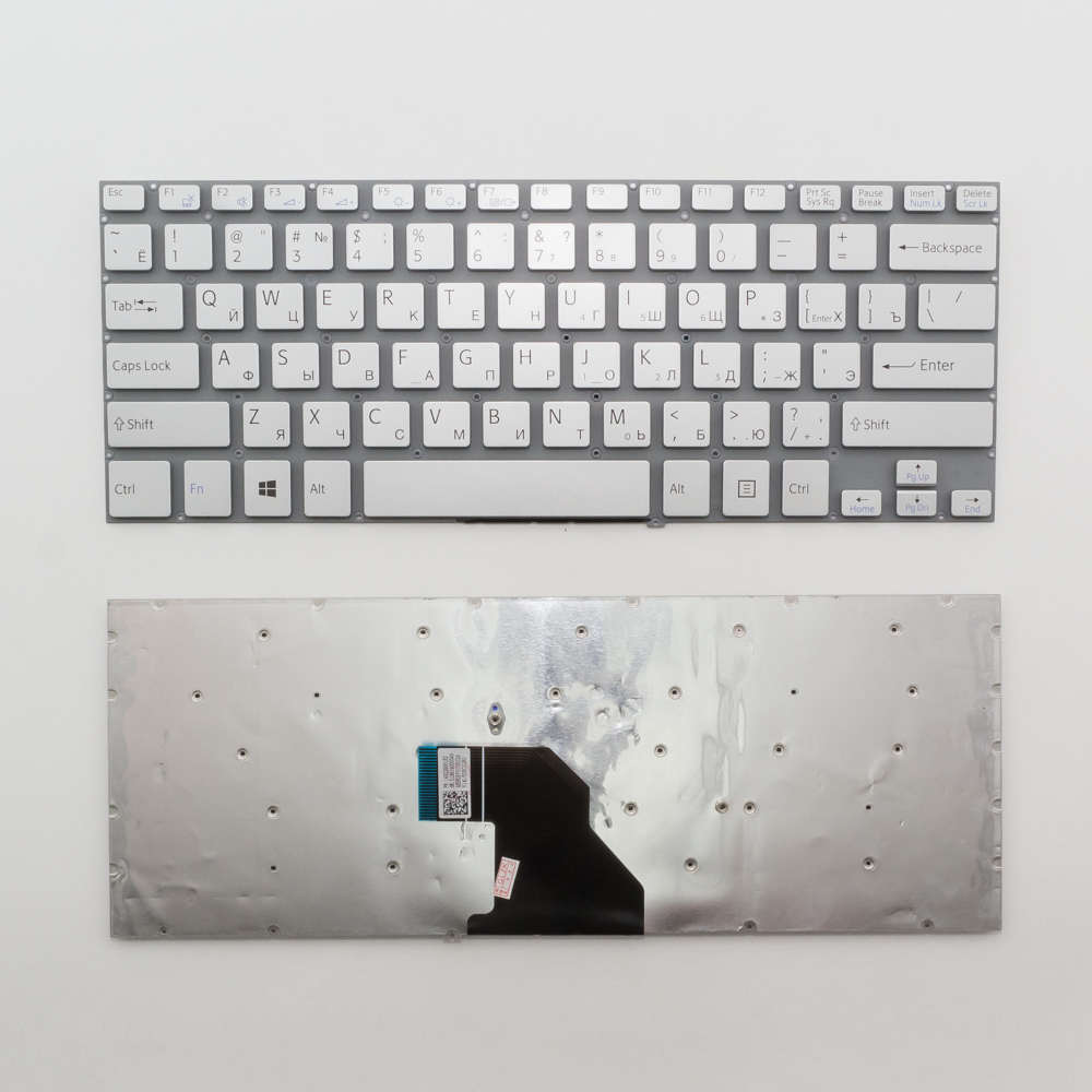 Клавиатура для ноутбука Sony Vaio Fit 14 серебристая без рамки