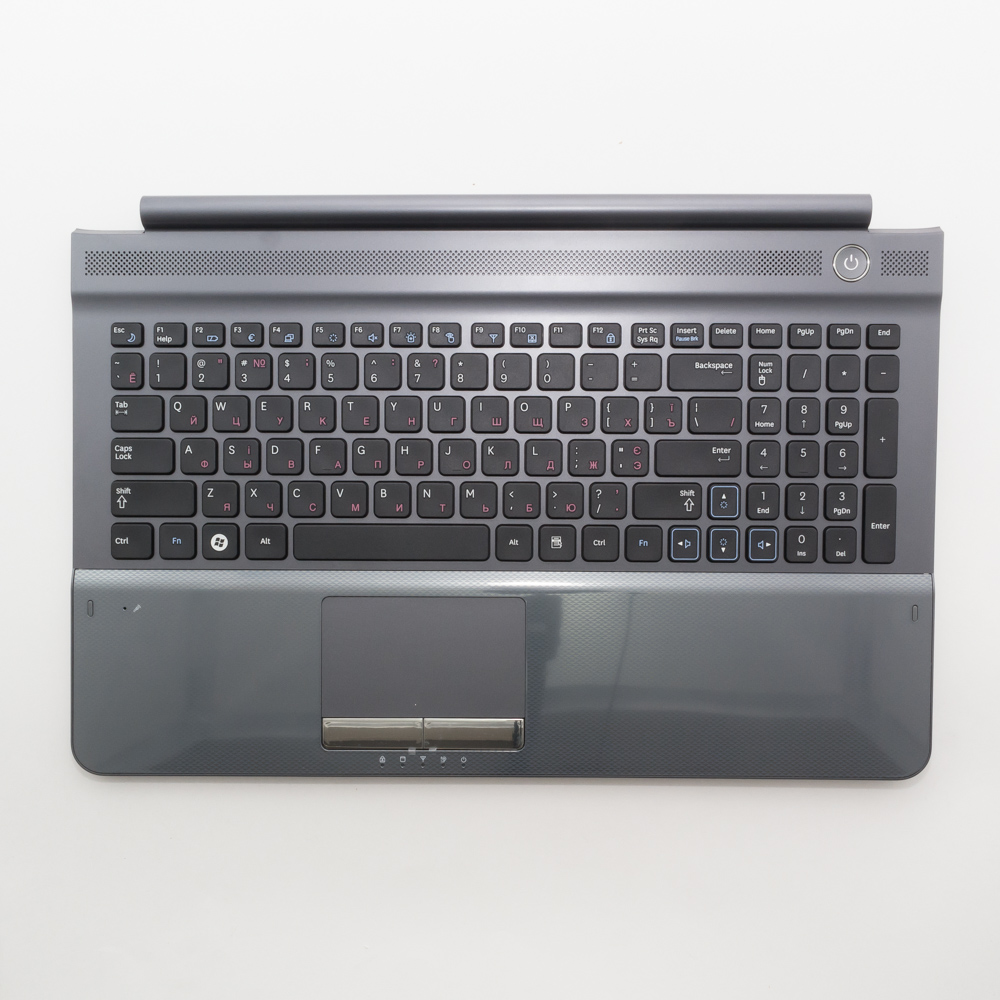Клавиатура для ноутбука Samsung RC510, RC520 черная с серым топкейсом