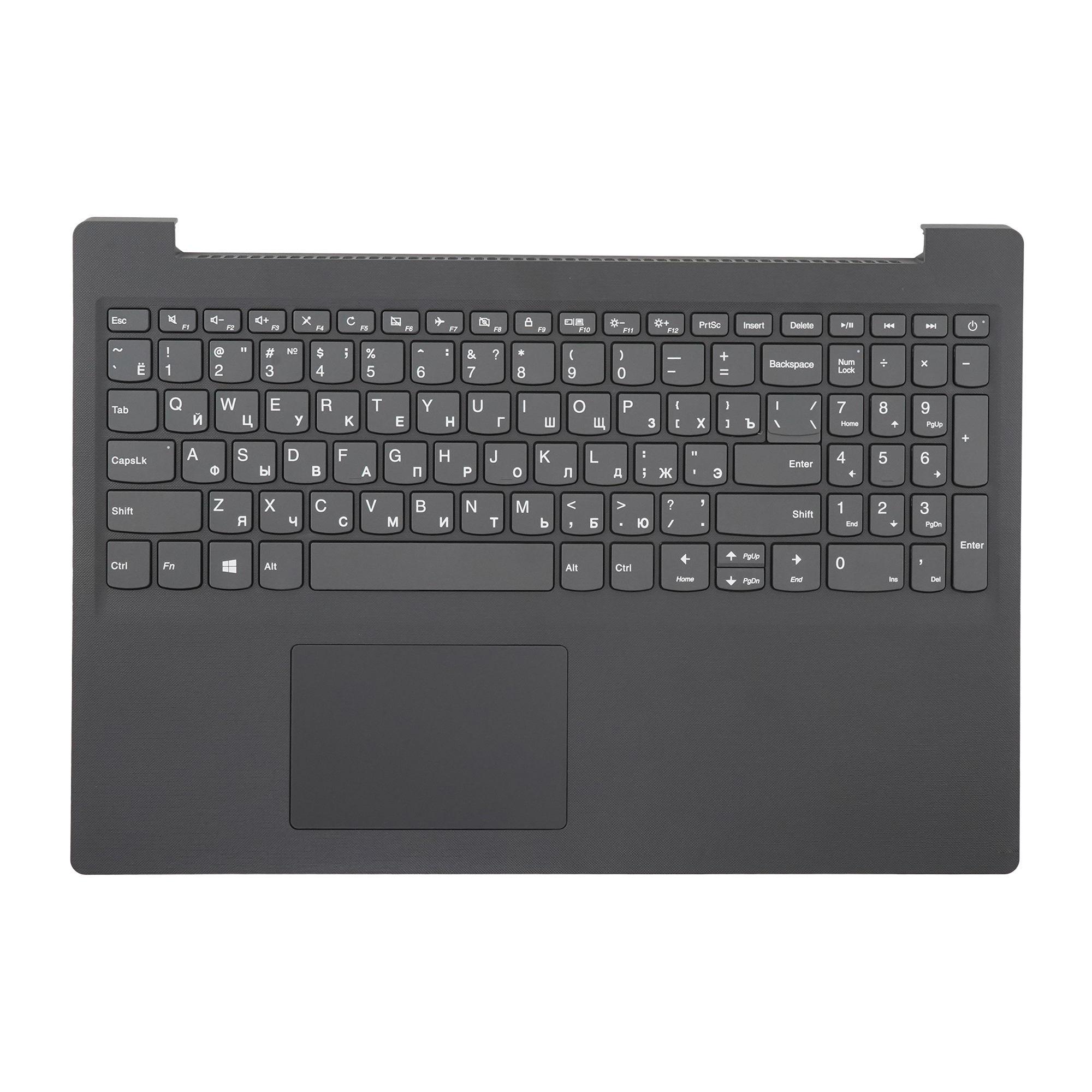 Клавиатура для ноутбука Lenovo V15-ADA серая с серым топкейсом